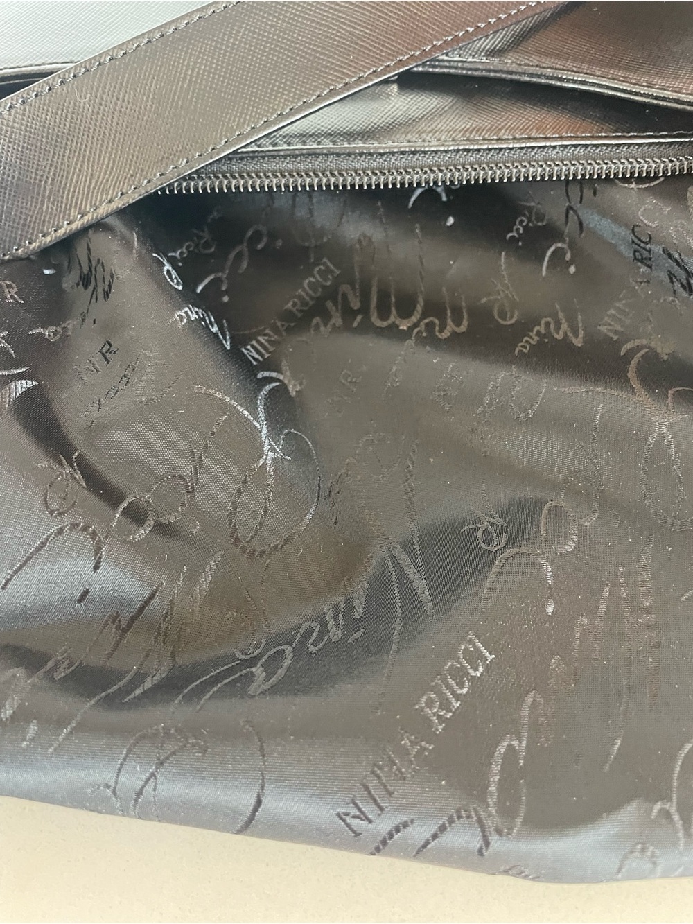 Nina Ricci VINTAGE Black Saffiano Leather Shoulder Bag - Picture 5 of 10